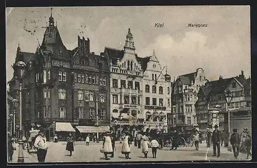 AK Kiel, Marktplatz mit Geschäften