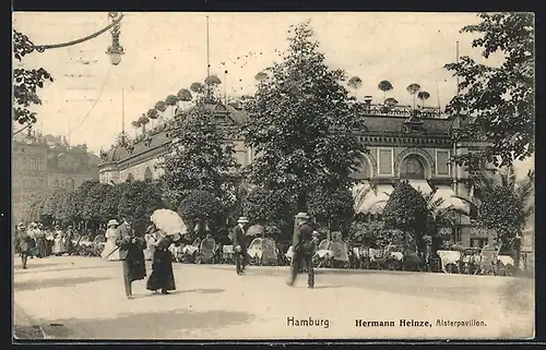 AK Hamburg, Cafe Alsterpavillon von Hermann Heinze
