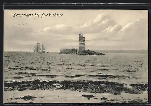 AK Friedrichsort, Leuchtturm mit Segelboot