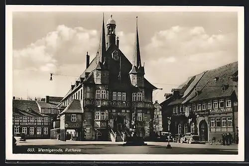 AK Wernigerode, Hotel Deutsches Haus und Rathaus