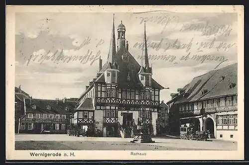 AK Wernigerode a. H., Hotel Deutsches Haus und Rathaus