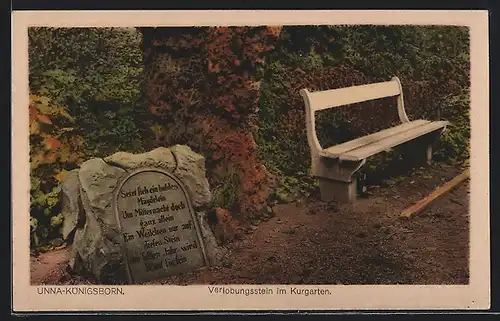 AK Unna-Königsborn, Verlobungsstein im Kurgarten
