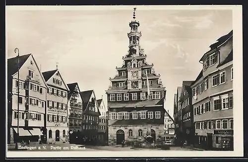 AK Esslingen a. N., Rathaus mit Geschäft