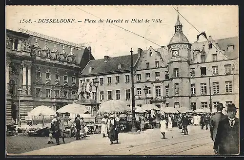 AK Düsseldorf, Place du Marché et Hôtel de Ville