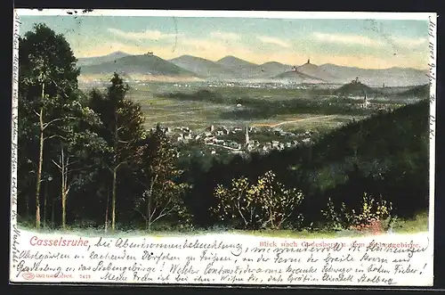 AK Casselruhe / Bonn, Blick nach Godesberg und Siebengebirge
