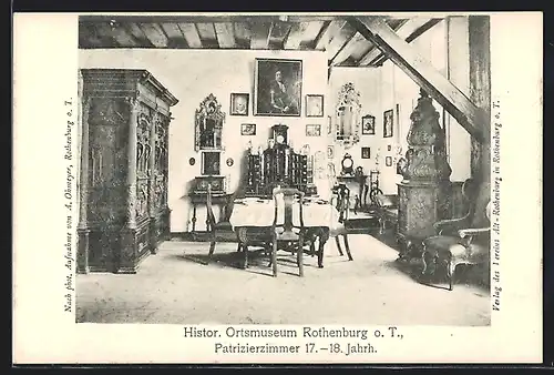 AK Rothenburg o. T., Histor. Ortsmuseum, Patrizierzimmer