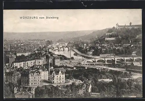 AK Würzburg, Ortsansicht vom Steinberg