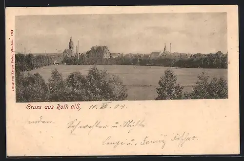 AK Roth a. S., Ortsansicht mit Kirche
