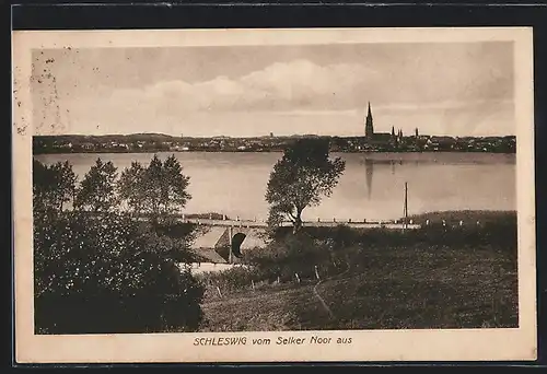 AK Schleswig, Panorama vom Selker Noor aus