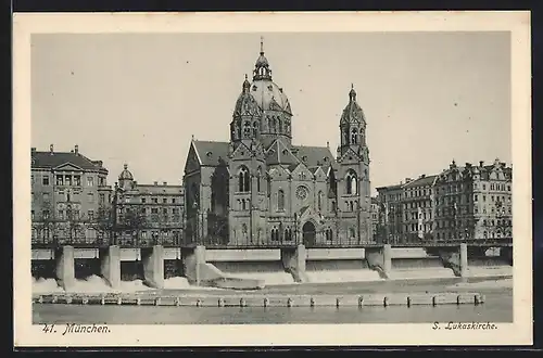 AK München, Blick auf die S. Lukaskirche