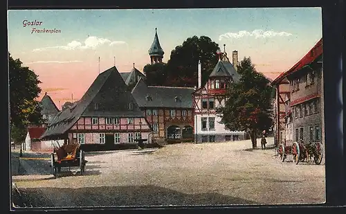 AK Goslar, Strassenpartie am Frankenplan mit Fachwerkshäusern