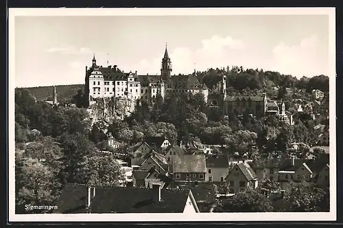 AK Sigmaringen, Ortsansicht mit Schloss