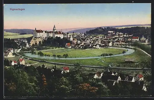 AK Sigmaringen, Blick auf Ort und Schloss
