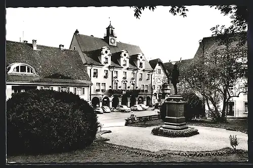 AK Sigmaringen /Hohenzollern, Denkmal und Rathaus