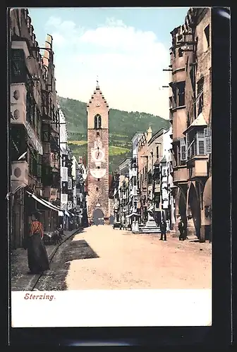 AK Sterzing, Altstadt mit Blick zum Zwölferturm