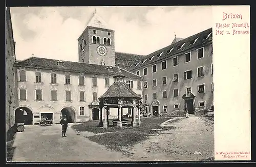 AK Brixen, Kloster Neustift, Hof und Brunnen