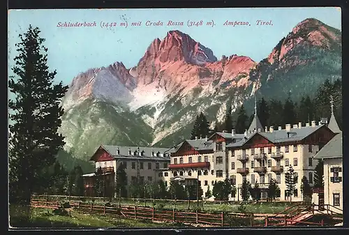 AK Schluderbach, Hotel mit Croda Rossa