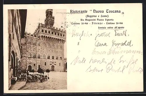 AK Firenze, Restorante Nuova Toscana Beppino e Leone, Via Magazzini Piazza Signoria
