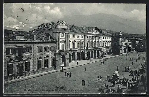 AK Aosta, Place Charles Albert et l`Hotel de Ville