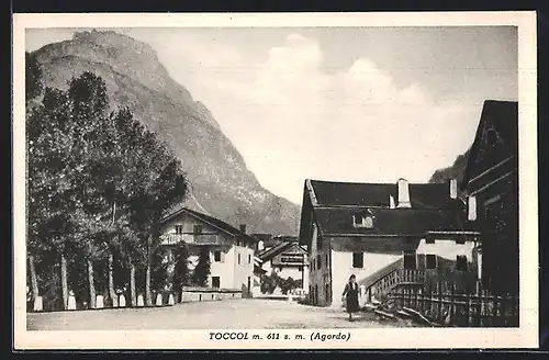 AK Agordo, Toccol, Strassenpartie mit Wohnhäusern