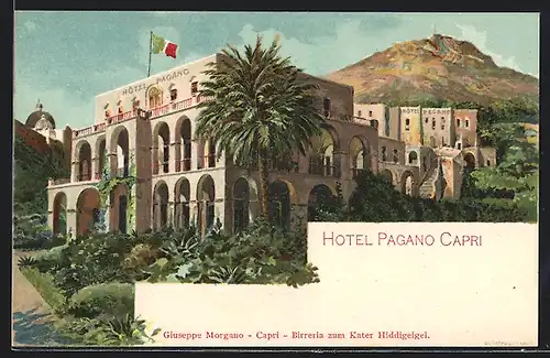 Künstler-AK Capri, Hotel Pagano