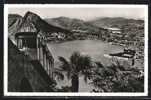 AK Lugano, Funicolare Monte Brè, Bergbahn gegen See