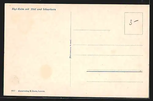 AK Rigi-Kulm, Bergbahn mit Tödi und Scheerhorn