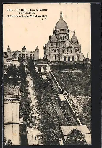 AK Paris, Sacré-Coeur Funiculaire et Réservoir de Montmartre