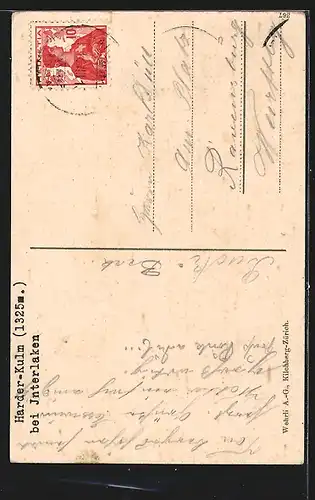 AK Interlaken, Harderbahn am Berghang