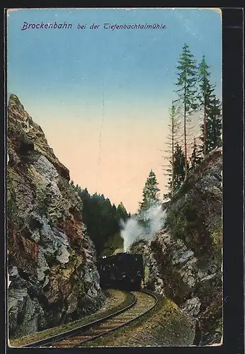 AK Brockenbahn bei der Tiefenbachtalmühle