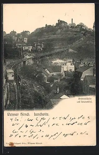 AK Loschwitz, Weisser Hirsch, Drahtseilbahn und Louisenhof