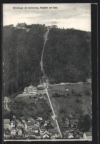 AK Wildbad, Sommerberg, Bergbahn, Hotel