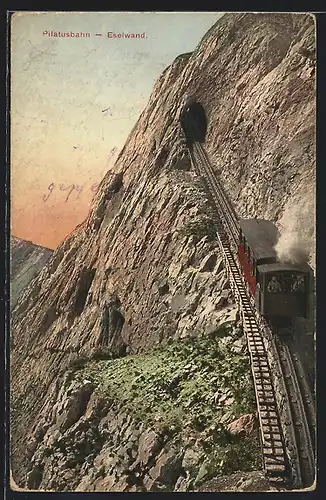 AK Pilatusbahn an der Eselwand