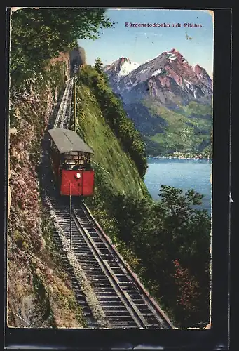 AK Bürgenstock, Bürgenstockbahn mit Pailatus