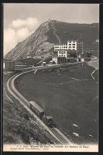 AK Rochers de Naye, Arrivée du train au sommet, Bergbahn