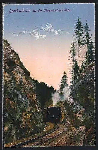 AK Brockenbahn bei der Tiefenbachtalmühle