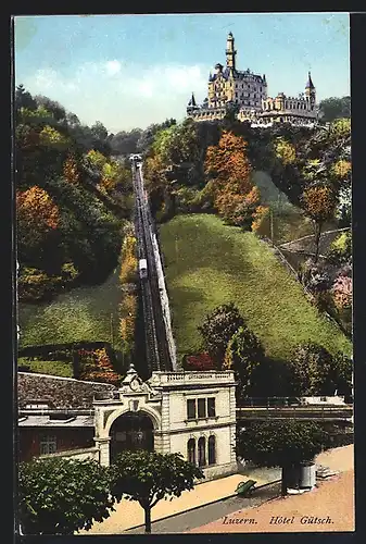 AK Luzern, Hotel Gütsch und Gütschbahn