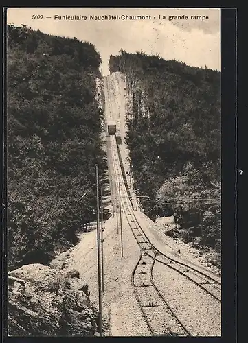 AK Neuchâtel, Funiculaire, La grande rampe, Bergbahn
