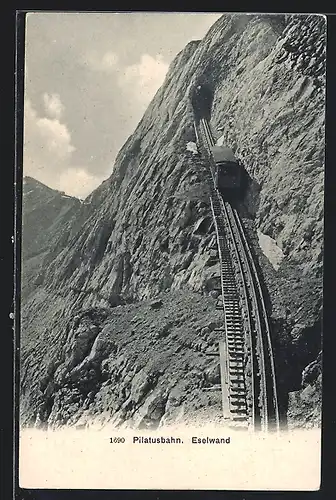 AK Pilatusbahn fährt die Eselwand hinauf