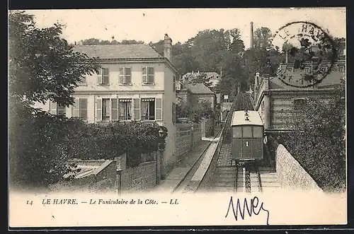 AK Le Havre, le funiculaire de la côte, Bergbahn