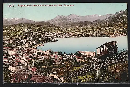 AK Lugano, colla ferrovia funicolare del San Salvatore, Bergbahn
