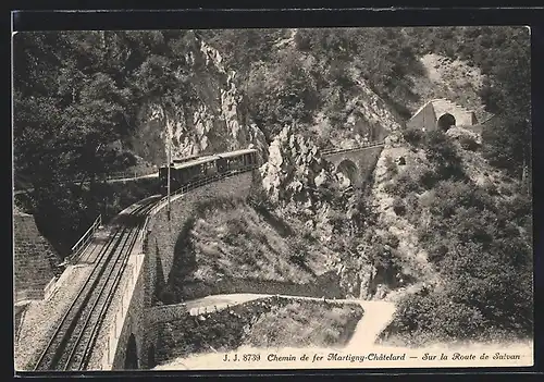AK Salvan, Chemin de Fer Martigny-Chatelard, Bergbahn