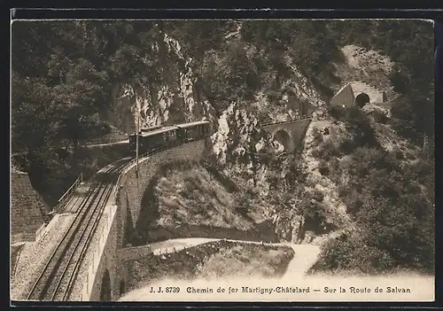 AK Salvan, Chemin de Fer Martigny-Chatelard, Bergbahn