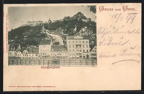 AK Graz, Schlossbergbahn auf den Trassen