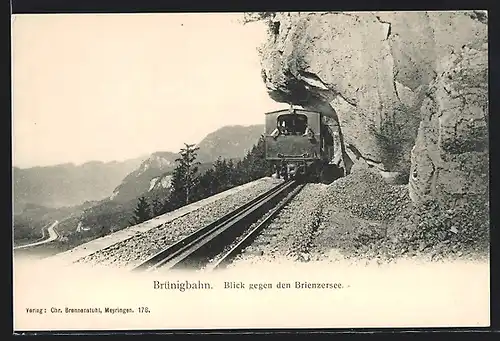 AK Blick von der Brünigbahn gegen den Brienzersee