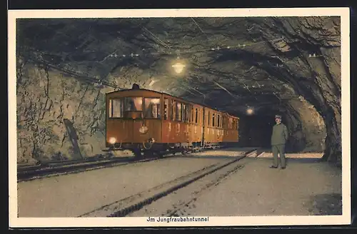 AK Bergbahn im Jungfraubahntunnel