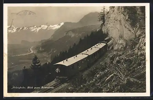 AK Brünig-Bergbahn mit Blick gegen Brienzersee