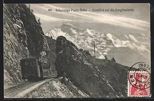 AK Schynnige Platte-Bahn, Ausblick auf die Junfraukette