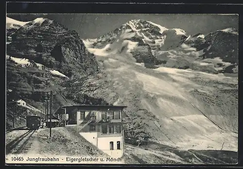 AK Jungfraubahn im Bahnhof, Bergbahn