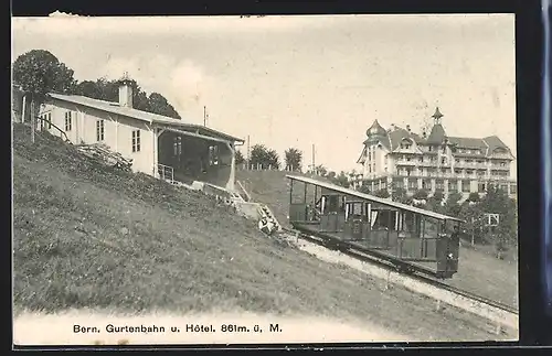 AK Bern, Gurtenbahn und Hotel